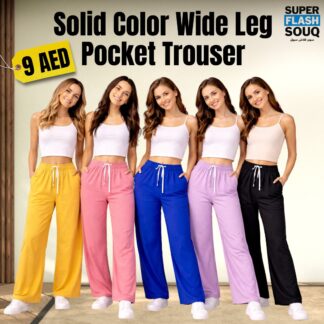 Solid Color Wide Leg Pocket Trouser
